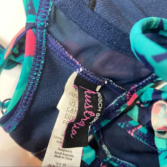 Beach Babe Australia Floral Leaf Bikini Set Sz 8 - Picture 5 of 6